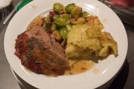 country lamb with brussel sprouts