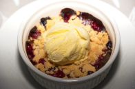 Summer Fruit Crumble with ice cream